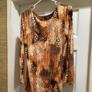 One World Animal Print Top Women’s Size Medium